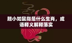 胆小如鼠指是什么生肖，成语释义解释落实