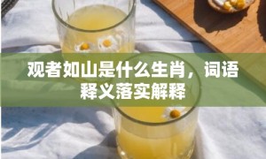 观者如山是什么生肖，词语释义落实解释