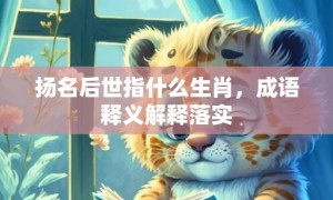 扬名后世指什么生肖，成语释义解释落实