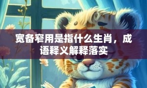 宽备窄用是指什么生肖，成语释义解释落实