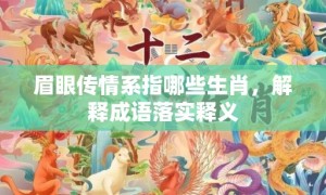 眉眼传情系指哪些生肖，解释成语落实释义