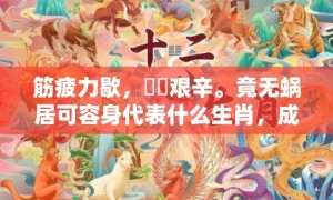 筋疲力歇，備嘗艰辛。竟无蜗居可容身代表什么生肖，成语释义解释落实