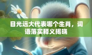 目光远大代表哪个生肖，词语落实释义揭晓