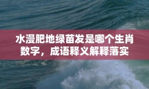 水漫肥地绿苗发是哪个生肖数字，成语释义解释落实