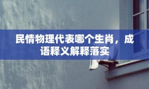 民情物理代表哪个生肖，成语释义解释落实