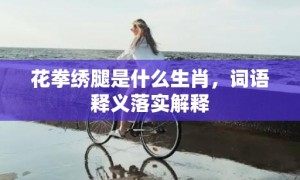 花拳绣腿是什么生肖，词语释义落实解释