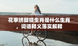 花拳绣腿猜生肖是什么生肖，词语释义落实解释