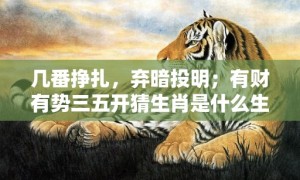 几番挣扎，弃暗投明；有财有势三五开猜生肖是什么生肖，词语释义落实解释