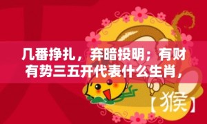 几番挣扎，弃暗投明；有财有势三五开代表什么生肖，词语释义落实解释