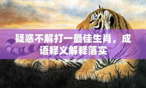 疑惑不解打一最佳生肖，成语释义解释落实