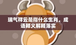 瑞气祥云是指什么生肖，成语释义解释落实