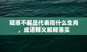 疑惑不解是代表指什么生肖，成语释义解释落实