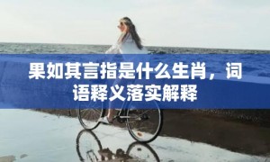 果如其言指是什么生肖，词语释义落实解释