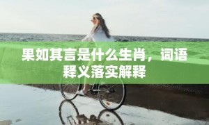 果如其言是什么生肖，词语释义落实解释