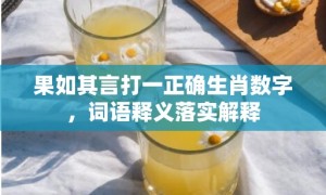 果如其言打一正确生肖数字，词语释义落实解释