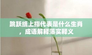 跳跃纸上指代表是什么生肖，成语解释落实释义