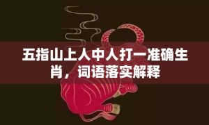 五指山上人中人打一准确生肖，词语落实解释