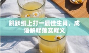 跳跃纸上打一最佳生肖，成语解释落实释义