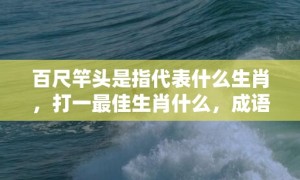 百尺竿头是指代表什么生肖，打一最佳生肖什么，成语解释落实释义