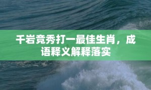 千岩竞秀打一最佳生肖，成语释义解释落实