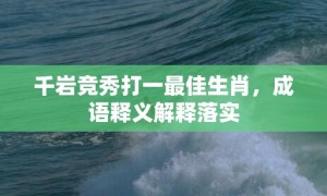 千岩竞秀打一最佳生肖，成语释义解释落实