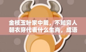 金枝玉叶家中戴，不知穷人朝衣穿代表什么生肖，成语释义解释落实