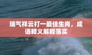 瑞气祥云打一最佳生肖，成语释义解释落实