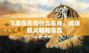 飞龙在天指什么生肖，成语释义解释落实