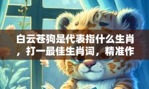 白云苍狗是代表指什么生肖，打一最佳生肖词，精准作答落实释义