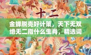 金蝉脱壳好计策，天下无双绝无二指什么生肖，精选词语落实释义