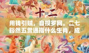 用钱引贼，自投罗网。二七豁然五贯通指什么生肖，成语释义解释落实