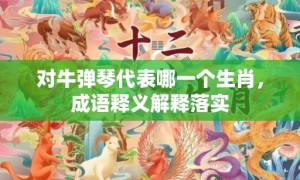 对牛弹琴代表哪一个生肖，成语释义解释落实