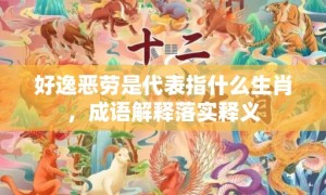 好逸恶劳是代表指什么生肖，成语解释落实释义