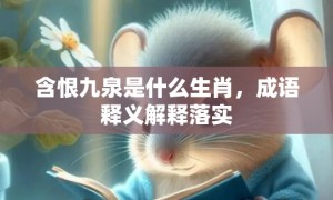 含恨九泉是什么生肖，成语释义解释落实