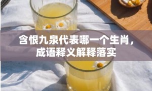 含恨九泉代表哪一个生肖，成语释义解释落实