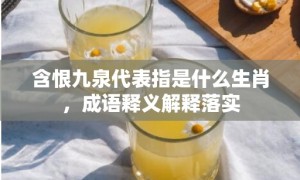 含恨九泉代表指是什么生肖，成语释义解释落实