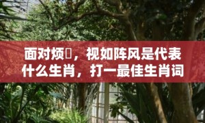 面对烦擾，视如阵风是代表什么生肖，打一最佳生肖词语，解释成语释义
