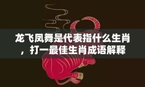 龙飞凤舞是代表指什么生肖，打一最佳生肖成语解释