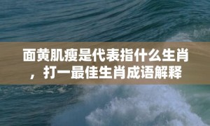 面黄肌瘦是代表指什么生肖，打一最佳生肖成语解释