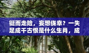 铤而走险，妄想侥幸？一失足成千古恨是什么生肖，成语释义解释落实