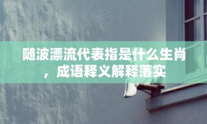 随波漂流代表指是什么生肖，成语释义解释落实