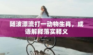 随波漂流打一动物生肖，成语解释落实释义