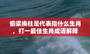 偷梁换柱是代表指什么生肖，打一最佳生肖成语解释