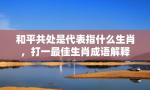 和平共处是代表指什么生肖，打一最佳生肖成语解释