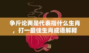 争斤论两是代表指什么生肖，打一最佳生肖成语解释