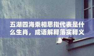 五湖四海乘相思指代表是什么生肖，成语解释落实释义