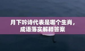 月下吟诗代表是哪个生肖，成语落实解释答案