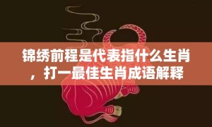 锦绣前程是代表指什么生肖，打一最佳生肖成语解释