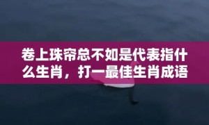 卷上珠帘总不如是代表指什么生肖，打一最佳生肖成语解释