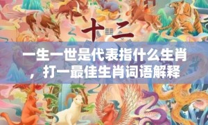 一生一世是代表指什么生肖，打一最佳生肖词语解释